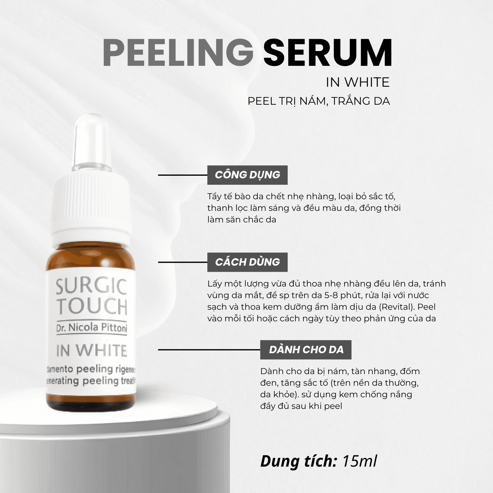 Peel trị nám, trắng da